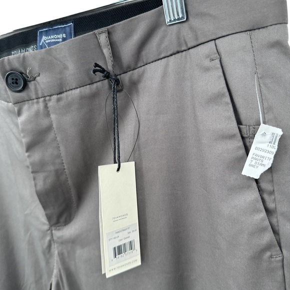 7 Diamonds Parker Chino Favorite Dress Pants Flat Front Gray Size 33/34 - Picture 4 of 7